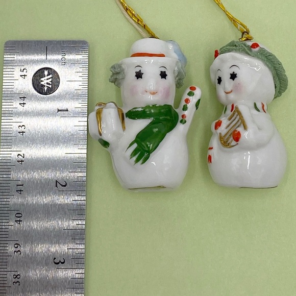 Vintage Mini Bone China Starry Eye Christmas Snowman Figurines - Picture 14 of 15